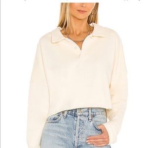SDNYS FLEECE CROP BUTTON